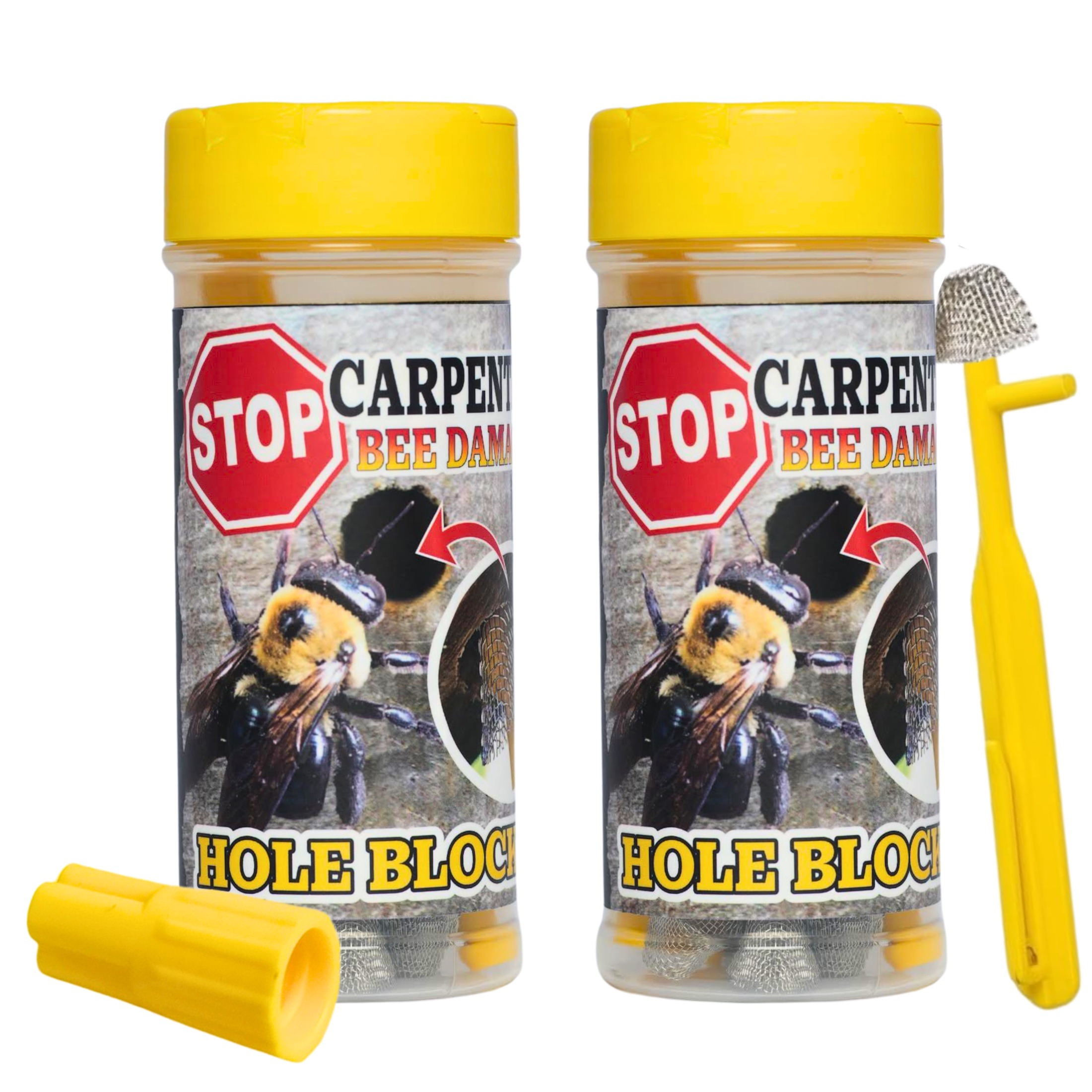 Carpenter Bee Blocker Pro – BB PRO® Bundle (2-Pack, 60 Count Total) | Carpenter Bee Deterrent Kits for Wood, Decks & Homes